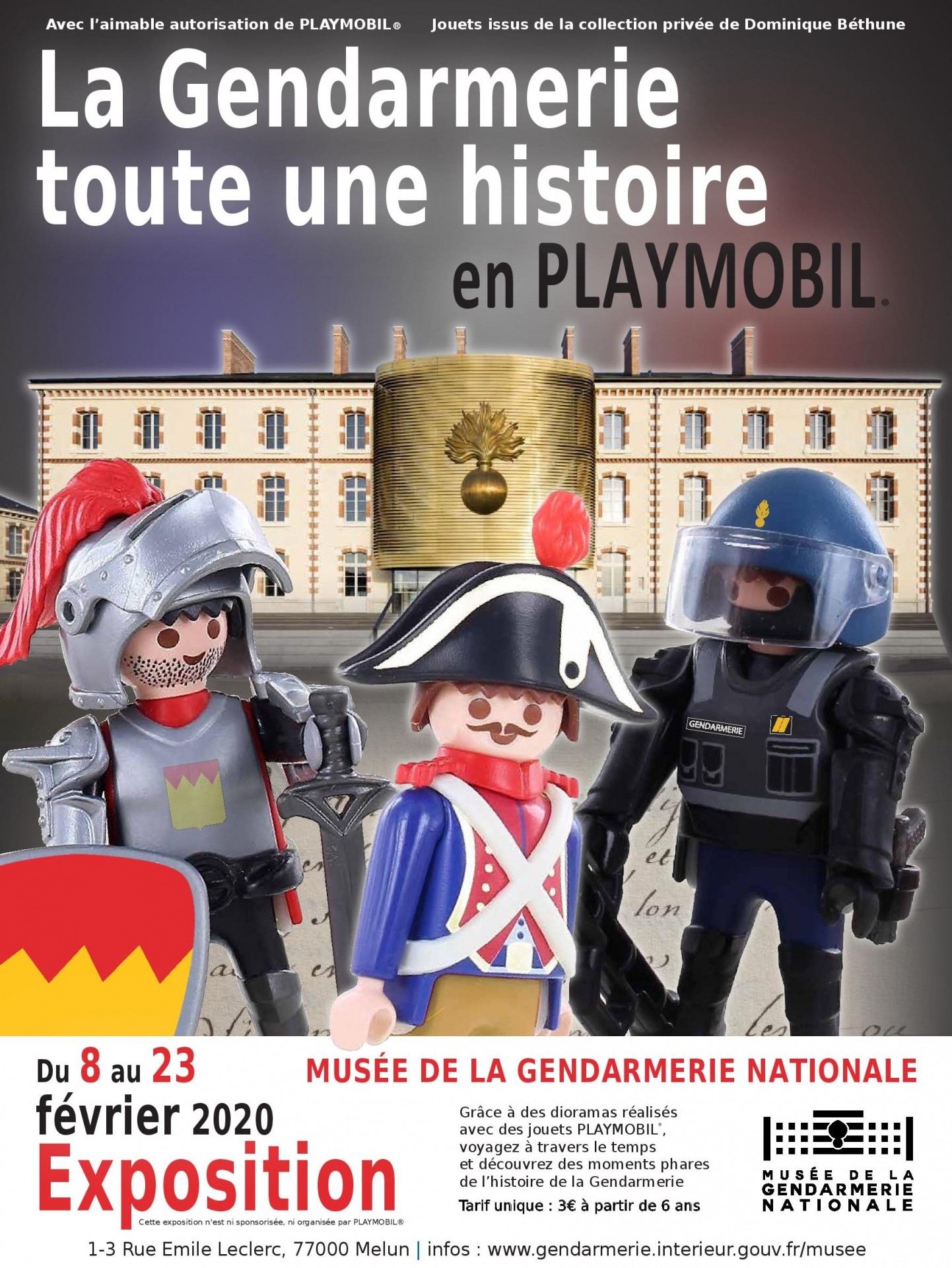 Affiche expo playmobil Musée de la gendarmerie