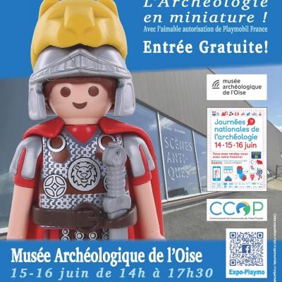 Affiche expo playmobil archeologique de l oise 2019