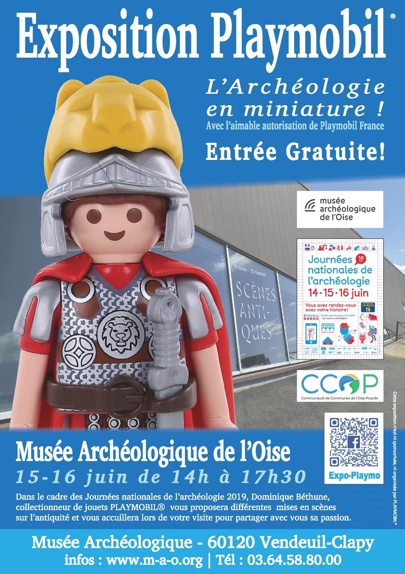 Affiche expo playmobil archeologique de l oise 2020