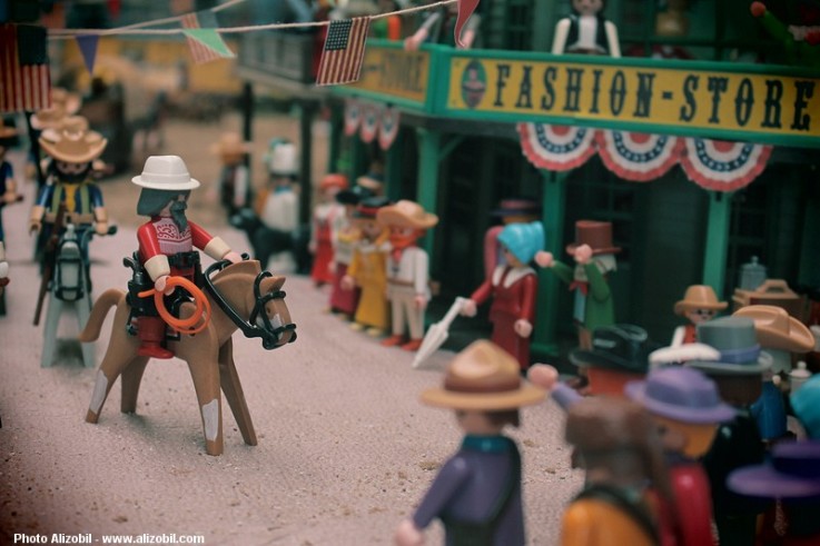 Diorama Playmobil - L'arrivée du cirque Buffalo Bill - Saulieu 2014