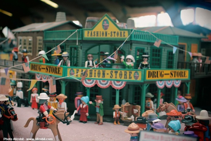 Diorama Playmobil - L'arrivée du cirque Buffalo Bill - Saulieu 2014