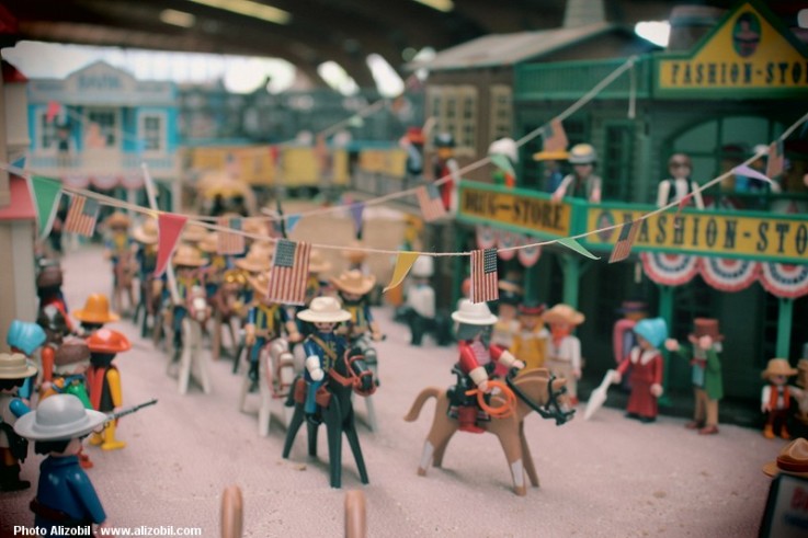 Diorama Playmobil - L'arrivée du cirque Buffalo Bill - Saulieu 2014