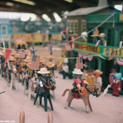 Diorama Playmobil - L'arrivée du cirque Buffalo Bill - Saulieu 2014