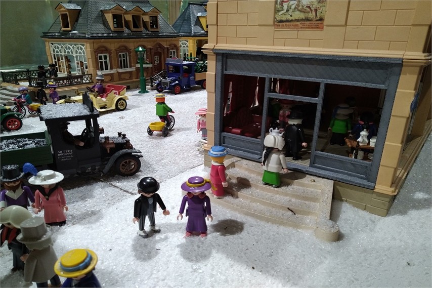 Exposition playmobil de noël à Châteaubriant en 2019 - Ville 1900 