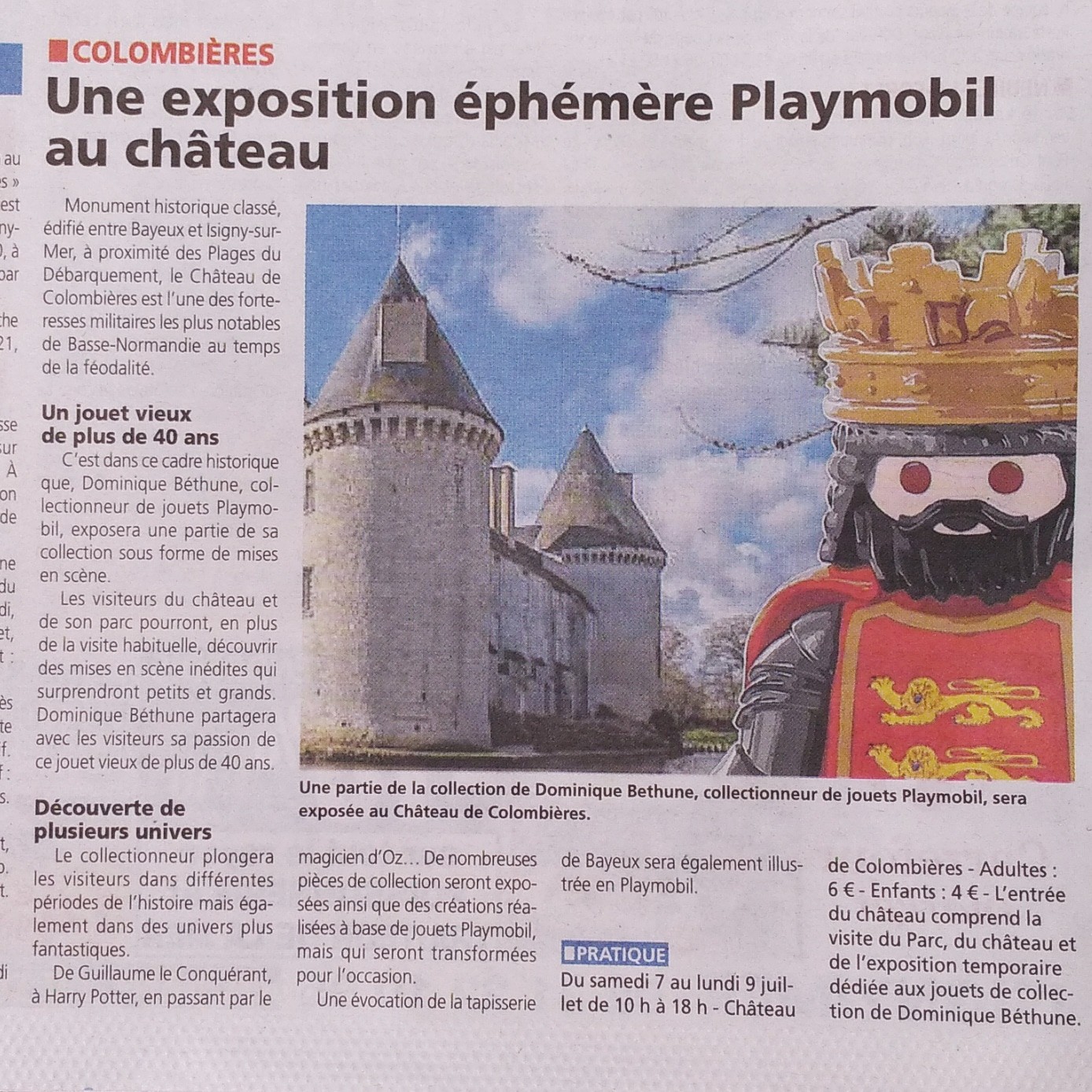 Exposition playmobil Château de Colombieres