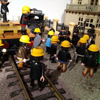 Exposition playmobil : La gendarmerie pendant les grève de 1936