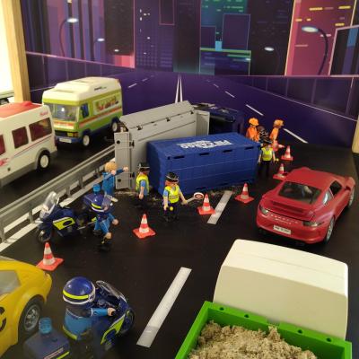 Gendarmerie motards en intervention en playmobil