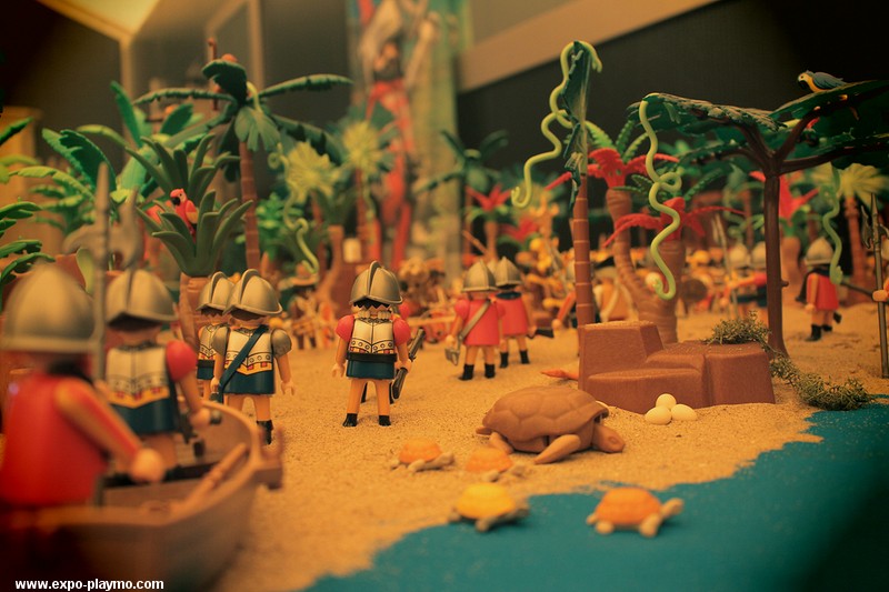 La découverte de l'Amérique par Christophe Colomb réalisée en Playmobil