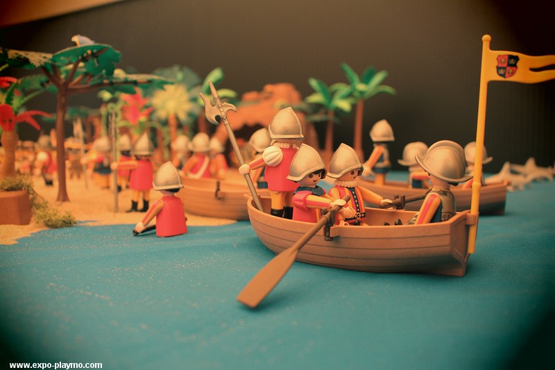 La découverte de l'Amérique par Christophe Colomb réalisée en Playmobil