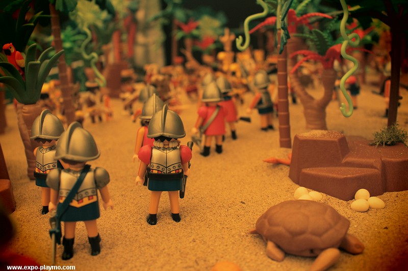 La découverte de l'Amérique par Christophe Colomb réalisée en Playmobil