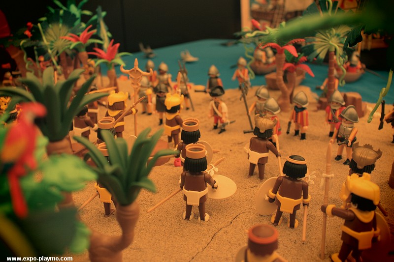 La découverte de l'Amérique par Christophe Colomb réalisée en Playmobil