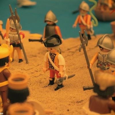 La découverte de l'Amérique par Christophe Colomb réalisée en Playmobil