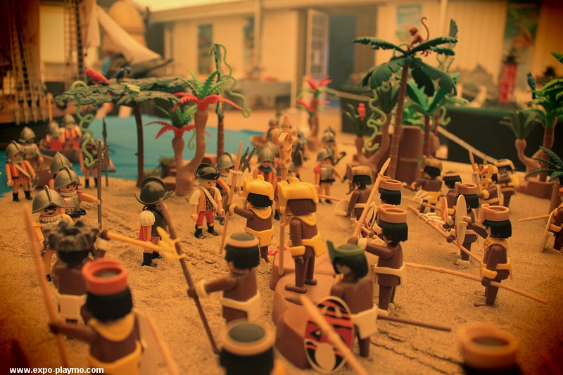 La découverte de l'Amérique par Christophe Colomb réalisée en Playmobil