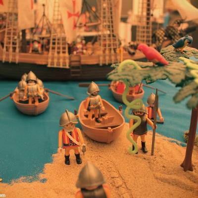 La découverte de l'Amérique par Christophe Colomb réalisée en Playmobil