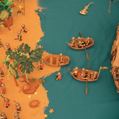 La découverte de l'Amérique par Christophe Colomb réalisée en Playmobil