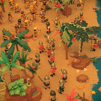 La découverte de l'Amérique par Christophe Colomb réalisée en Playmobil