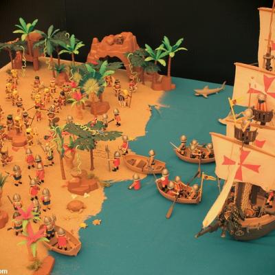 La découverte de l'Amérique par Christophe Colomb réalisée en Playmobil