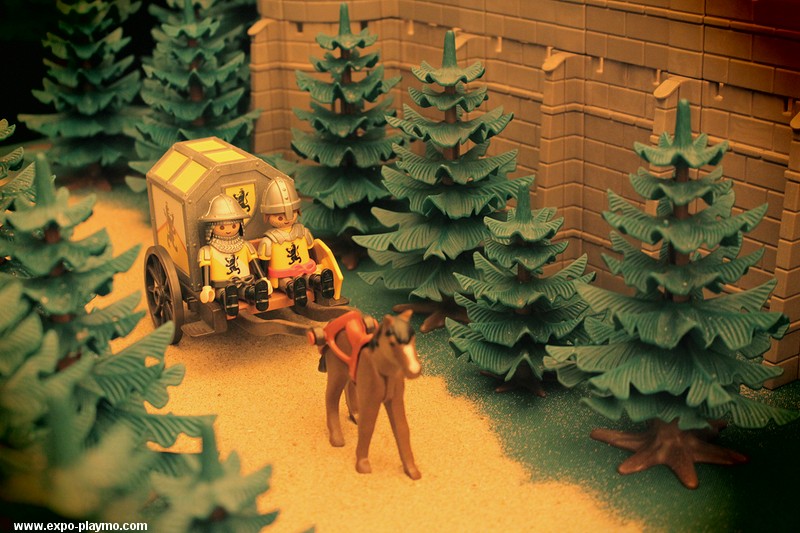 Joutes au moyen-age diorama réalisé en Playmobil