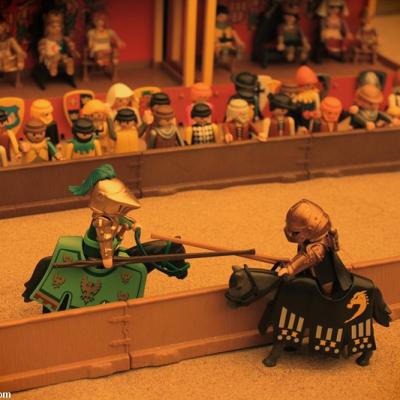 Joutes au moyen-age diorama réalisé en Playmobil