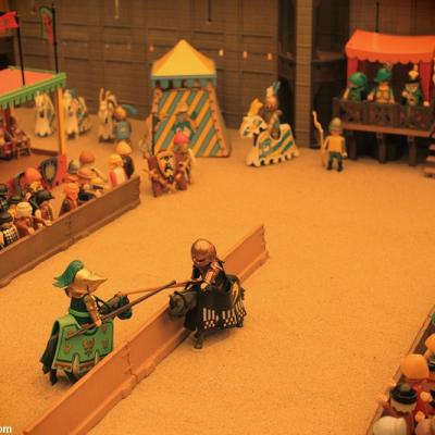 Joutes au moyen-age diorama réalisé en Playmobil