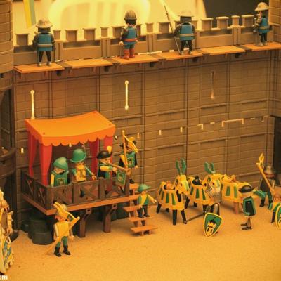 Joutes au moyen-age diorama réalisé en Playmobil