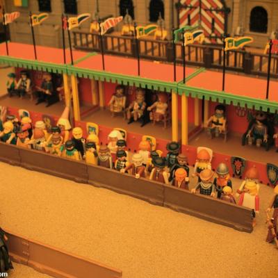Joutes au moyen-age diorama réalisé en Playmobil