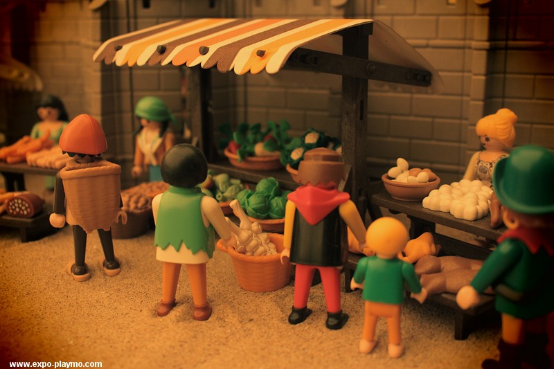 Joutes au moyen-age diorama réalisé en Playmobil