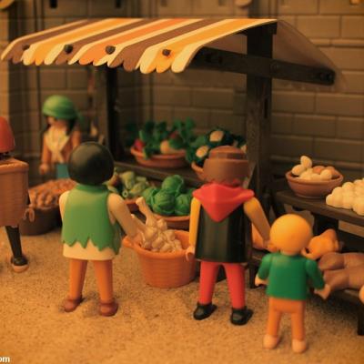 Joutes au moyen-age diorama réalisé en Playmobil