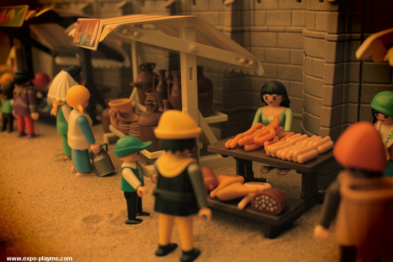 Joutes au moyen-age diorama réalisé en Playmobil