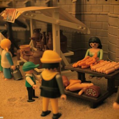 Joutes au moyen-age diorama réalisé en Playmobil