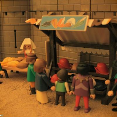 Joutes au moyen-age diorama réalisé en Playmobil