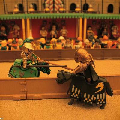 Joutes au moyen-age diorama réalisé en Playmobil