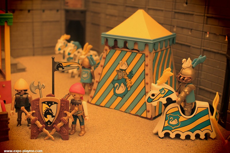 Joutes au moyen-age diorama réalisé en Playmobil