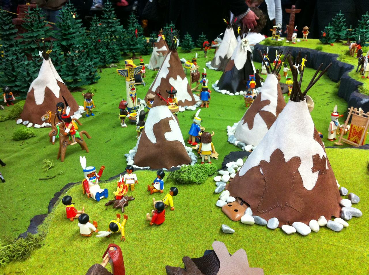 Diorama Pocahontas en Playmobil exposé à Sailly en 2015