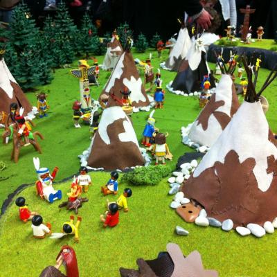 Diorama Pocahontas en Playmobil exposé à Sailly en 2015