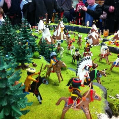 Diorama Pocahontas en Playmobil exposé à Sailly en 2015