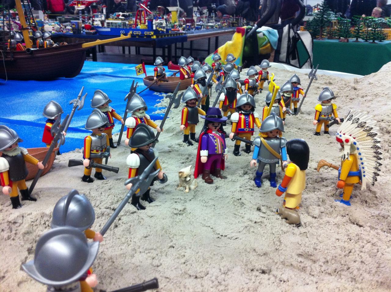 Diorama Pocahontas en Playmobil exposé à Sailly en 2015