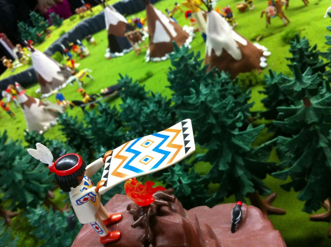 Diorama Pocahontas en Playmobil exposé à Sailly en 2015