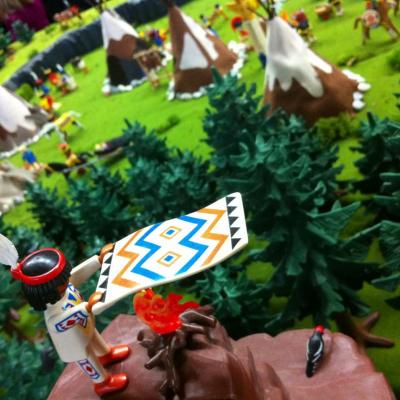 Diorama Pocahontas en Playmobil exposé à Sailly en 2015
