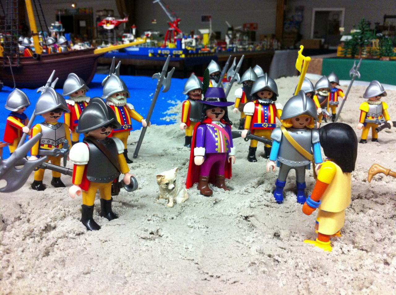 Diorama Pocahontas en Playmobil exposé à Sailly en 2015