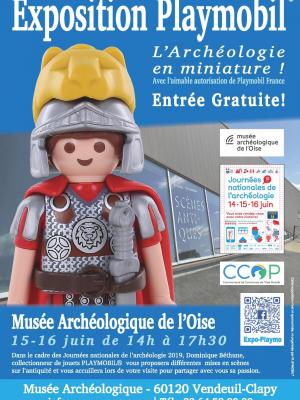 Affiche expo playmobil archeologique de l oise 2019