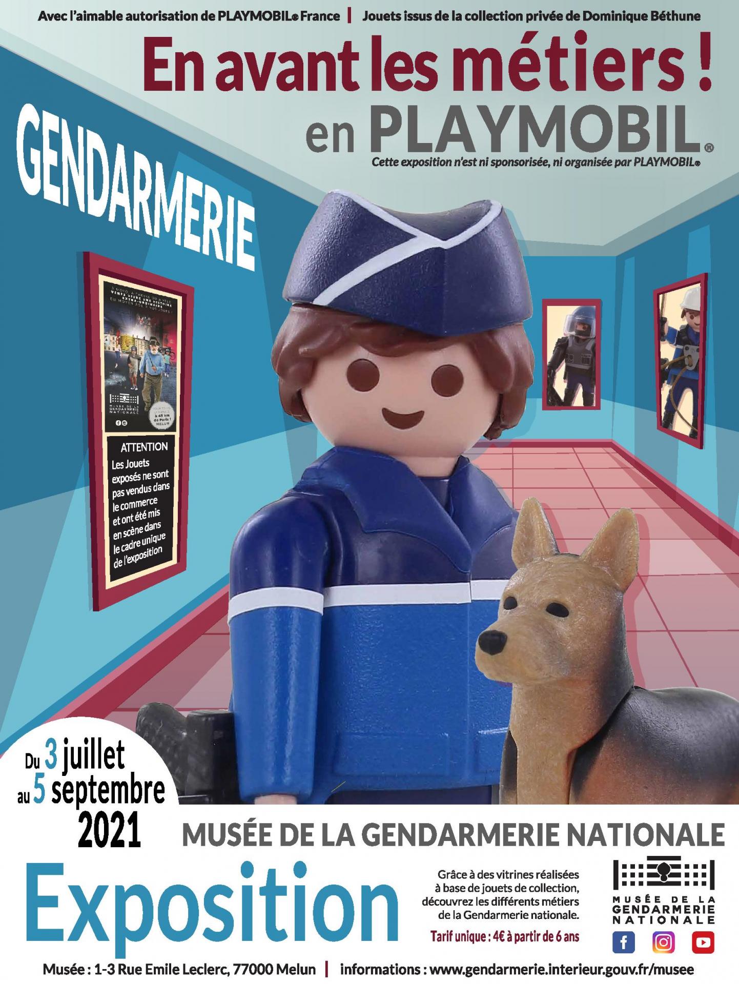 Affiche expo playmobil musee gendarmerie 2021 dominique bethune