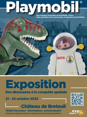 Affiche exposition playmobil chateau breteuil 2023 dominique bethune