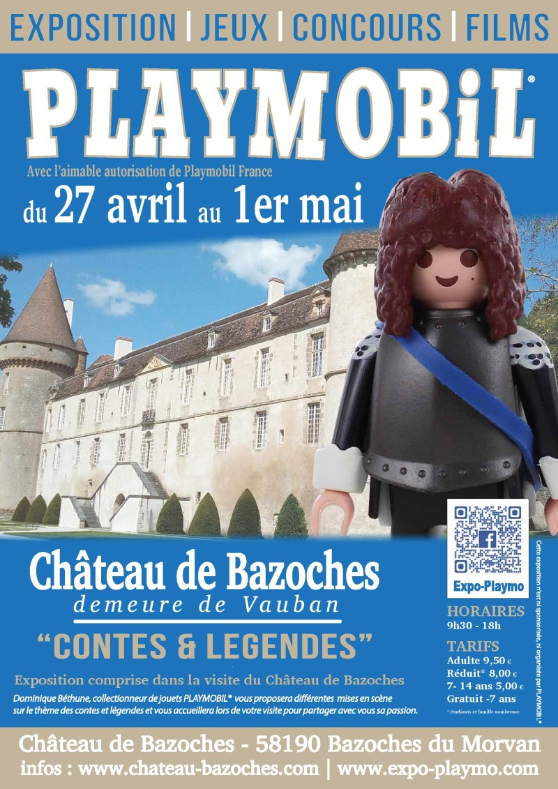 Affiche exposition playmobil chateau de bazoches 2019 dominique bethune