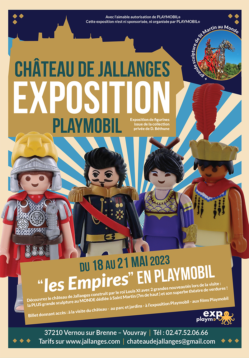 Affiche exposition playmobil chateau de jallanges empires 2023 dominique bethune web