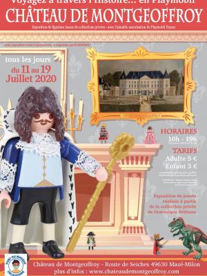 Affiche exposition playmobil chateau de montgeoffroy 2020 dominique bethune