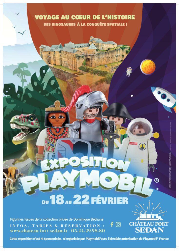 Affiche exposition playmobil chateau de sedan 2023 dominique bethune