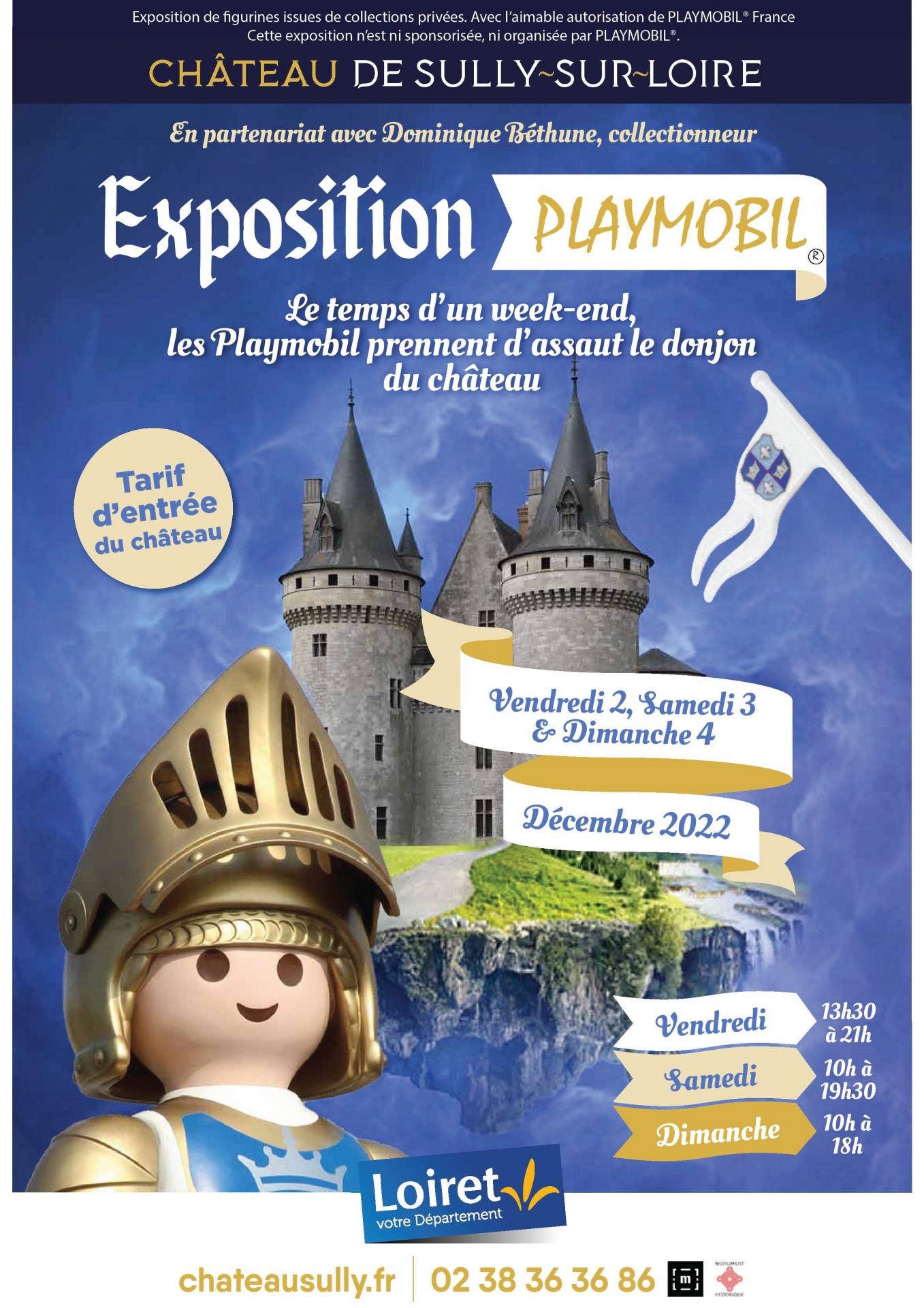 Affiche exposition playmobil chateau de sully 2022