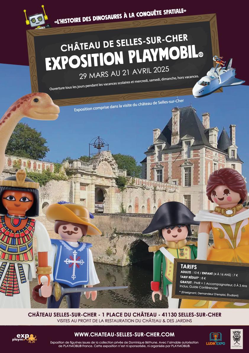 Affiche exposition playmobil chateau selles sur cher 2025