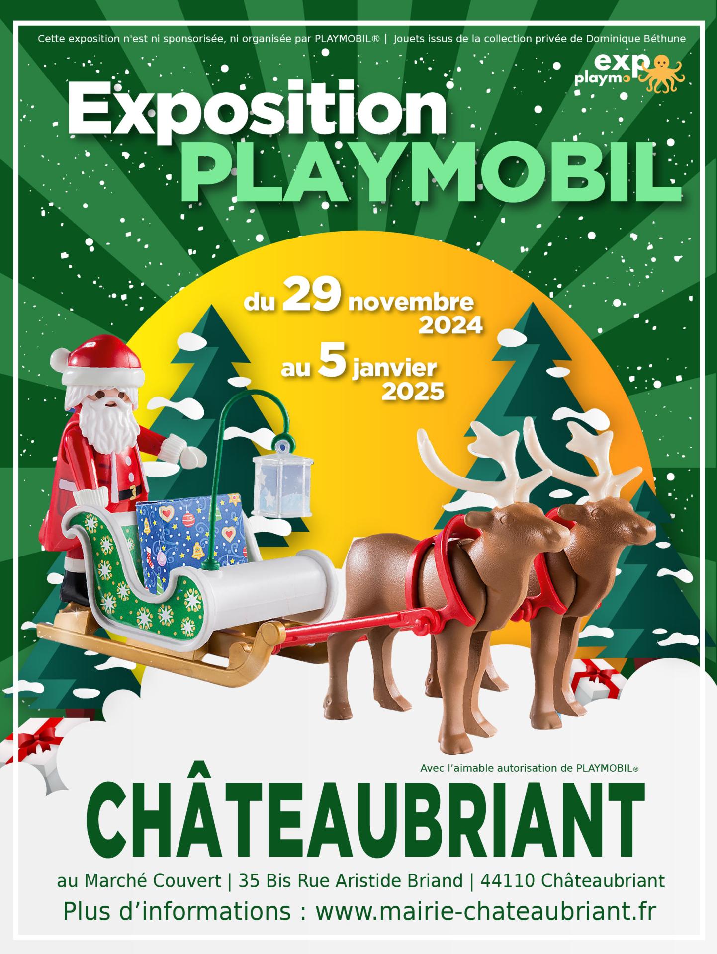 Affiche exposition playmobil chateaubriant 2024 dominique bethune